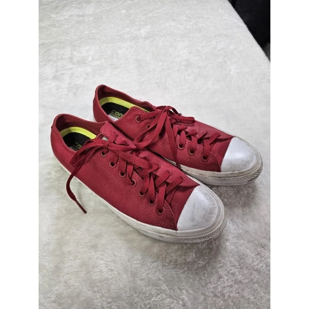 Converse All Star Mens Size 10 Red Canvas Sneakers - Picture 1 of 10